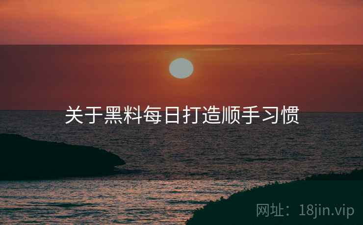 关于黑料每日打造顺手习惯  第2张