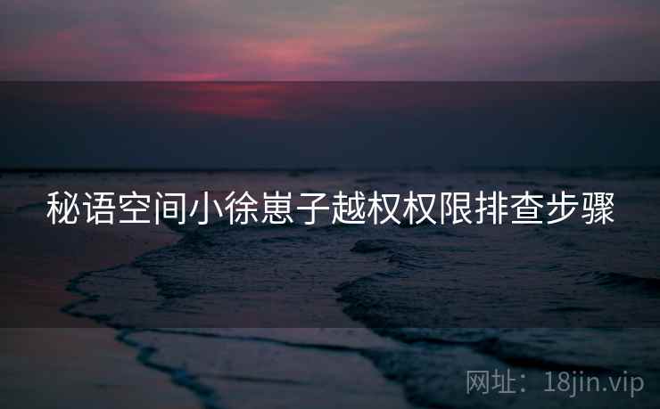 秘语空间小徐崽子越权权限排查步骤  第1张